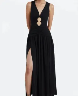 Bec & Bridge Lindsey V Maxi Dress Black Size 6 for rent on The Volte - image 2