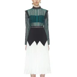 Self Portrait Panelled Lace Midi Dress Multi Size 8 for rent on The Volte - image 2