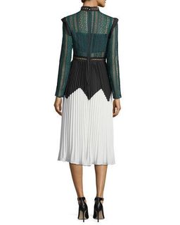 Self Portrait Panelled Lace Midi Dress Multi Size 8 for rent on The Volte - image 3