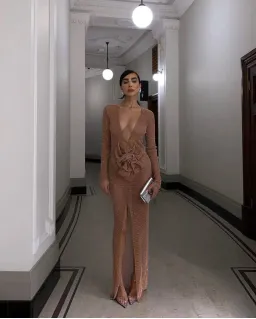 Santa Brands Diamanté Maxi Dress Blush Size AU 6 for rent on The Volte - image 2