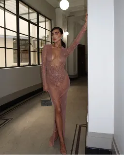 Santa Brands Diamanté Maxi Dress Blush Size AU 6 for rent on The Volte - image 3