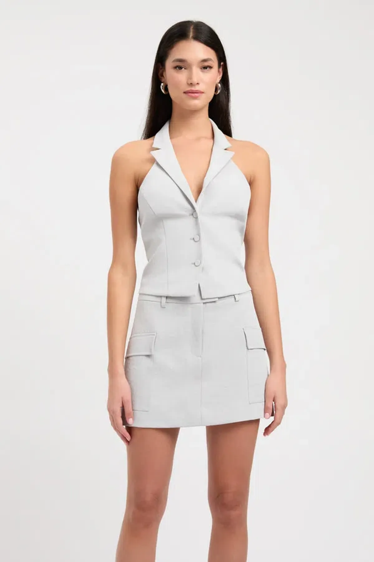Kookai Ariel Staple Vest Grey Size AU 10 - Image 2