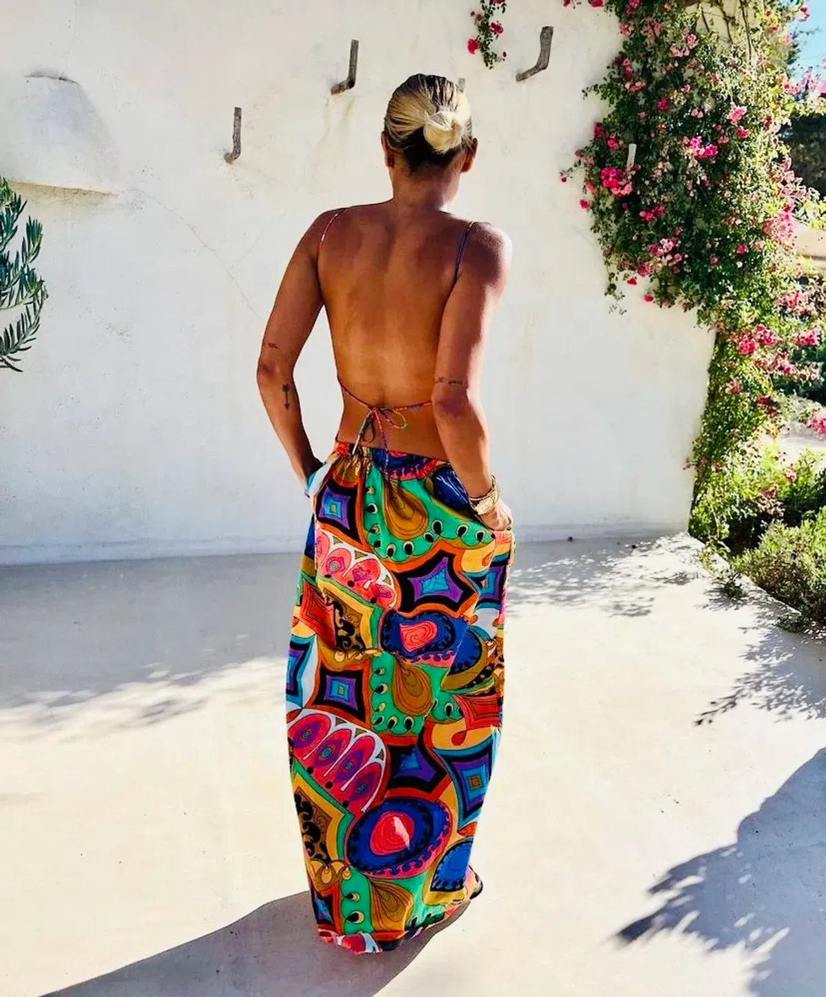 SWF Murano Cut Out A Line Maxi Dress Print Size 8 - Image 4