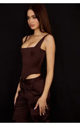 House of CB Rafa Corset & Daria Pants Set Brown Size S / AU 8 for rent on The Volte - image 6