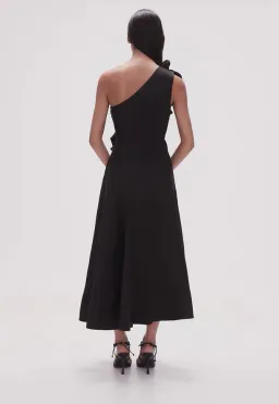 AJE Adelia Ruffle Midi Dress Black Size 8 for rent on The Volte - image 2