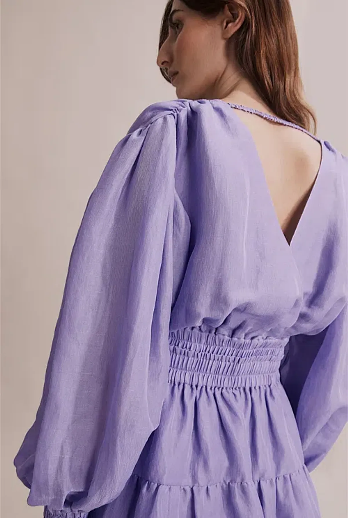 Country Road  Gathered Detail Mini Dress Lilac Size 8 - Image 2