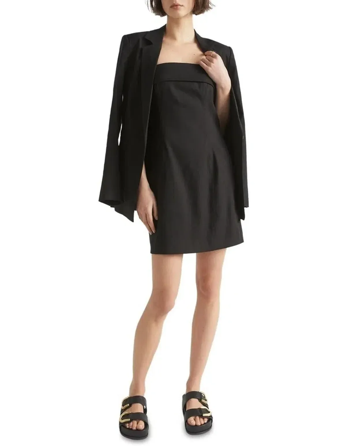 Seed Heritage Strapless Tailored Mini Dress Black Size 12 - Image 2