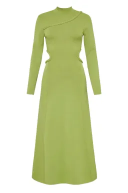 Aje Amelie Braided Cut Out Knit Dress in Olive Green Size M/Au 12 for rent on The Volte - image 5
