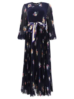 Zimmermann Sunray Long Sleeve Midi Dress Elka Floral Navy Size 1/ Au 10 for rent on The Volte - image 1