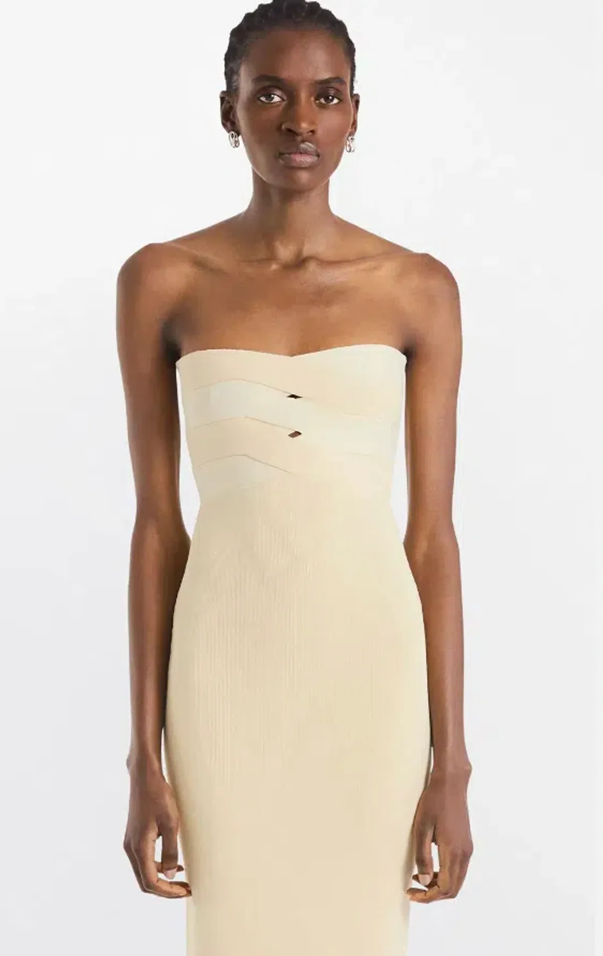 Dion Lee Interlock Bustier Midi Dress Cream Size AU 6 - Image 2