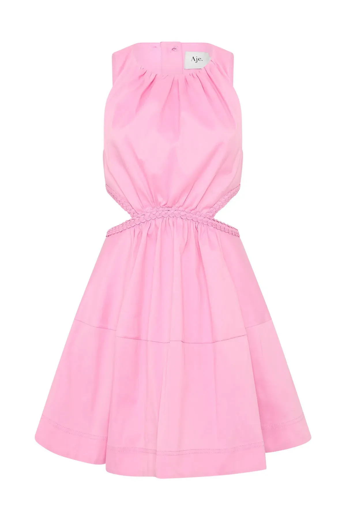 Aje Voyage Braided Cut Out Mini Dress Pink Size AU 10 - Image 5