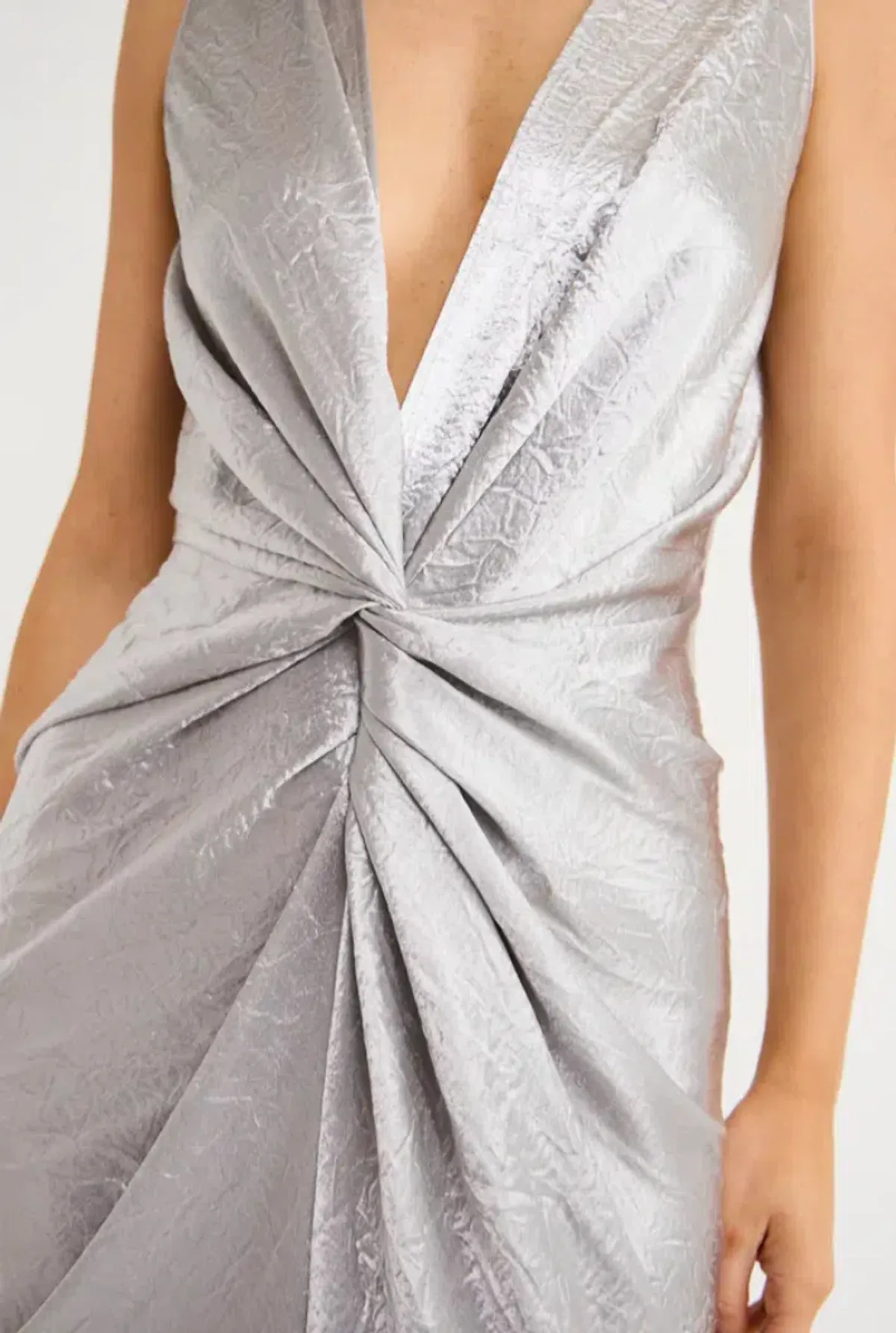 One Fell Swoop Gaia Dress In Mercury Silver Size AU 8 - Image 3