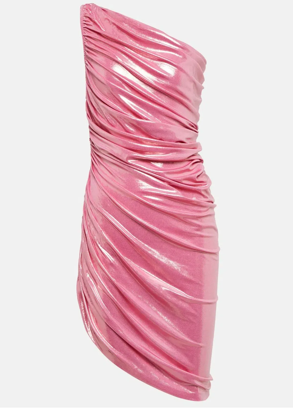 Norma Kamali Diana Dress Metalic Candy Pink Size AU 12 - Image 4