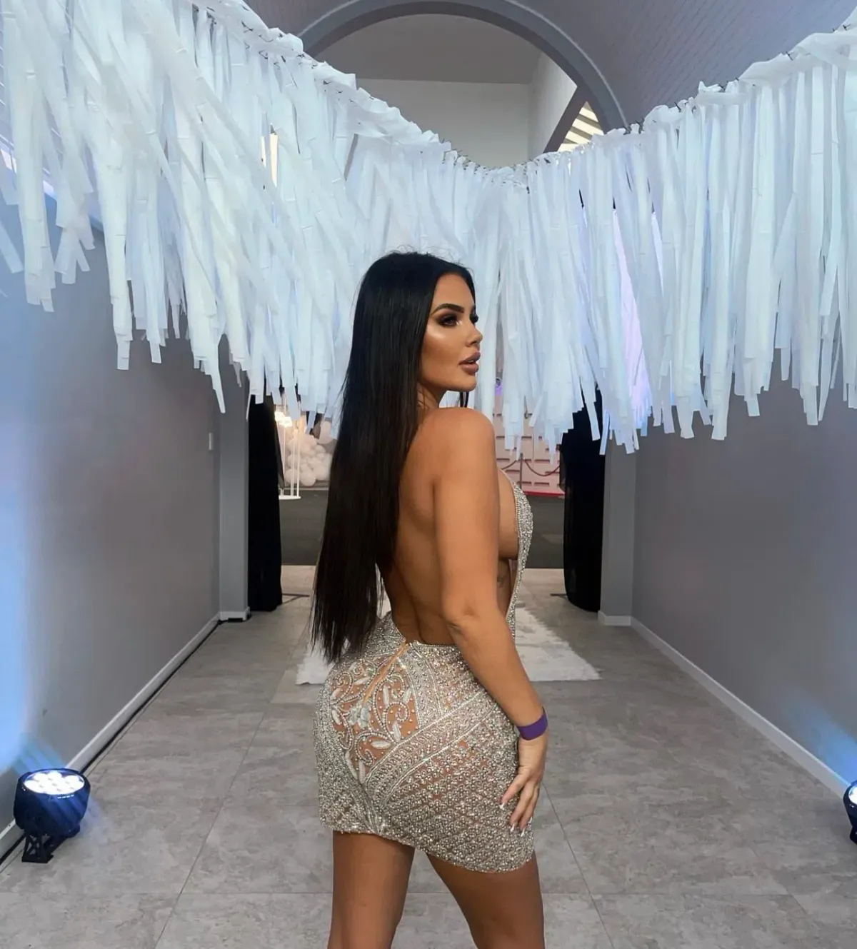 Portia And Scarlett Annie Dress Silver Size AU 8 - Image 2