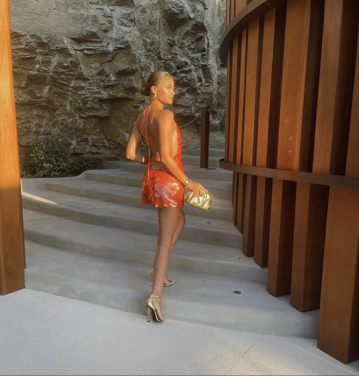 Rat & Boa Malika Dress Orange Size AU 8 - Image 6