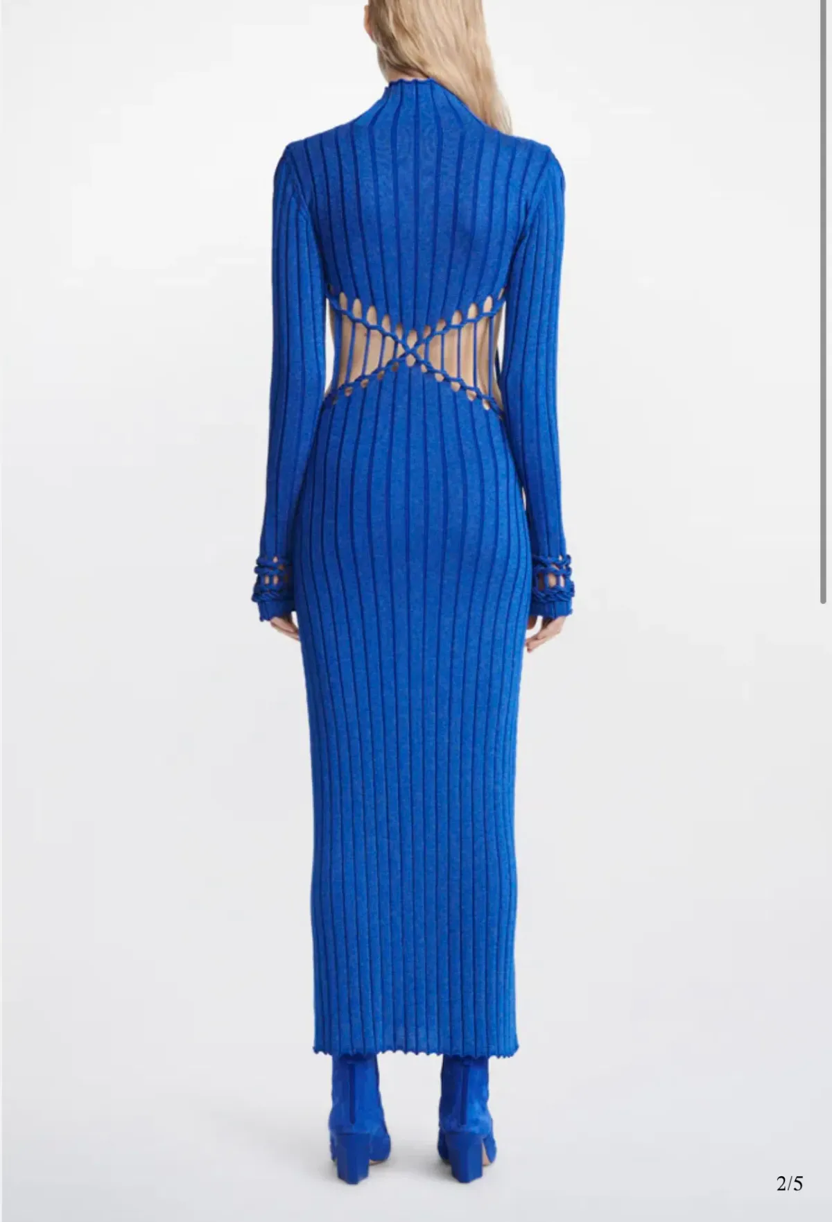 Dion Lee Braid Reflective Dress Blue Silver Size 8  - Image 3