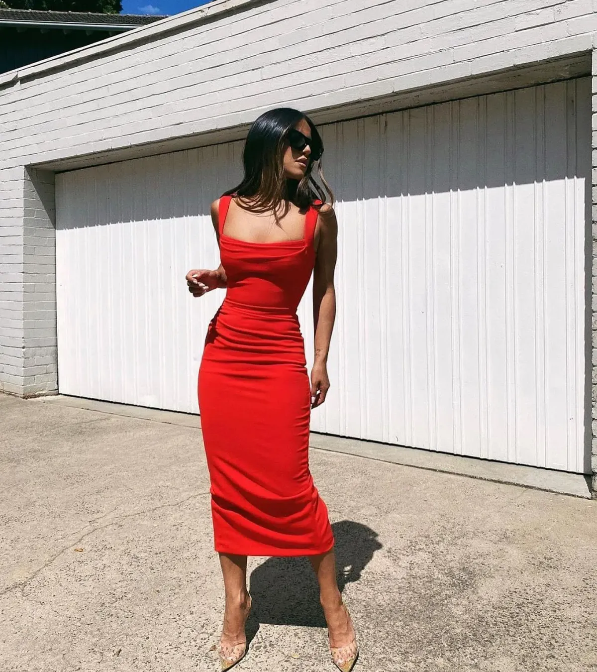 Effie Kats Marbella Dress Cherry Red Size 10 - Image 1