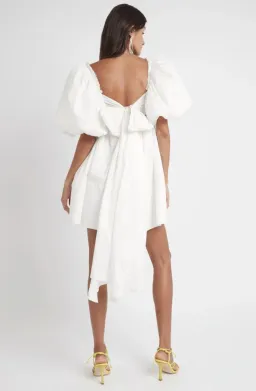 Aje Casabianca Puff Sleeve Dress White Size 4 for rent on The Volte - image 4