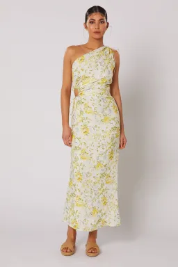 Winona Limette One Shoulder Dress Floral Size 8 for rent on The Volte - image 1