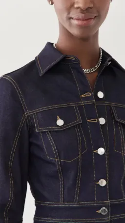 Brandon Maxwell Stretch Denim Button Down Dress Blue Size 2/Au 6 for rent on The Volte - image 5