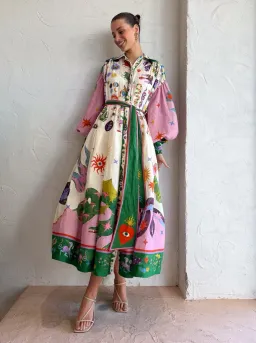 Alemais Seeker Shirtdress Multi Print Size 10 for rent on The Volte - image 1