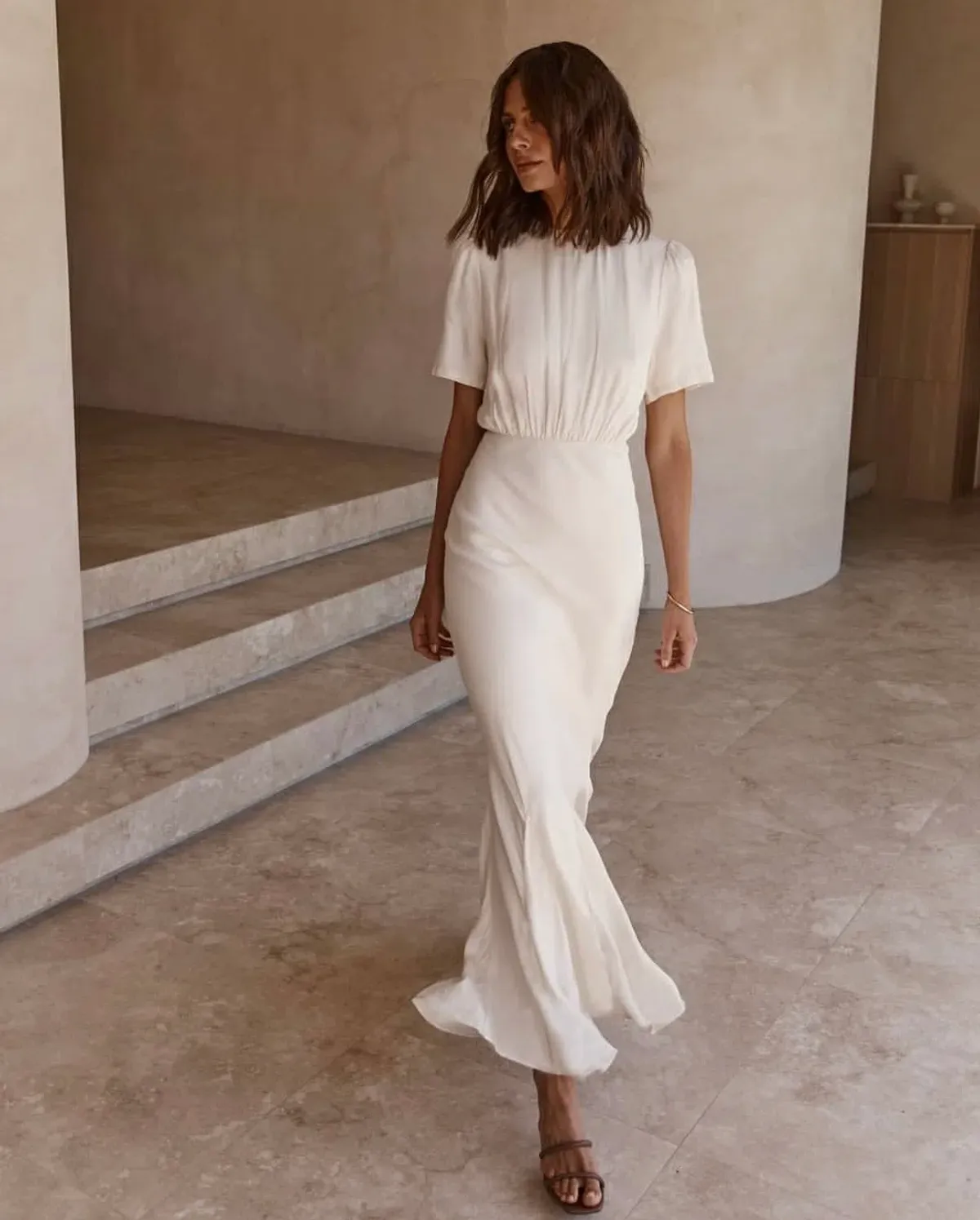 Dissh Campbell Oyster Midi Dress Cream Size 8 - Image 3