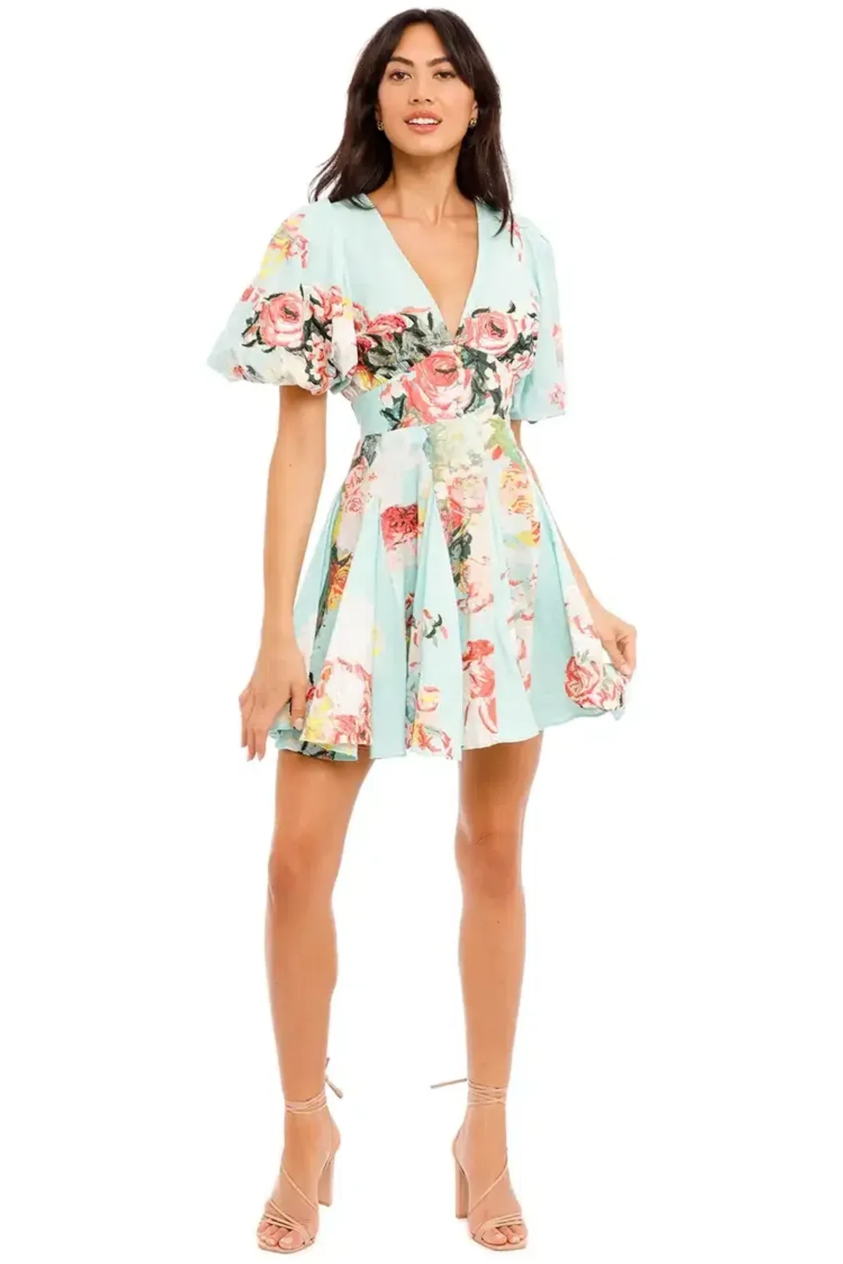 Hemant & Nandita Sage Skater Dress Multi Print Size 10 - Image 1