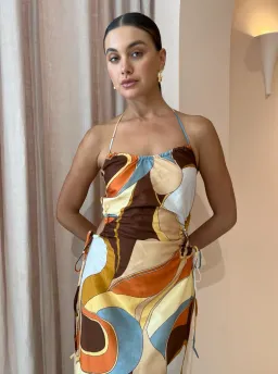 Sir the Label Vista Halter Midi Dress in Vista Print Size 12 for rent on The Volte - image 3