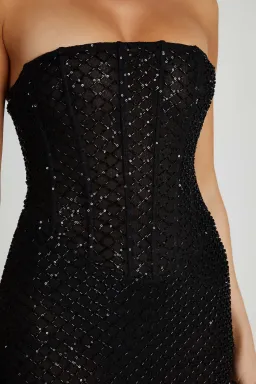 Meshki Gemma Strapless Sequin Maxi Dress Black Size M / AU 10 for rent on The Volte - image 4