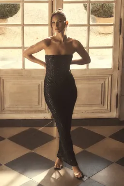 Meshki Gemma Strapless Sequin Maxi Dress Black Size M / AU 10 for rent on The Volte - image 7