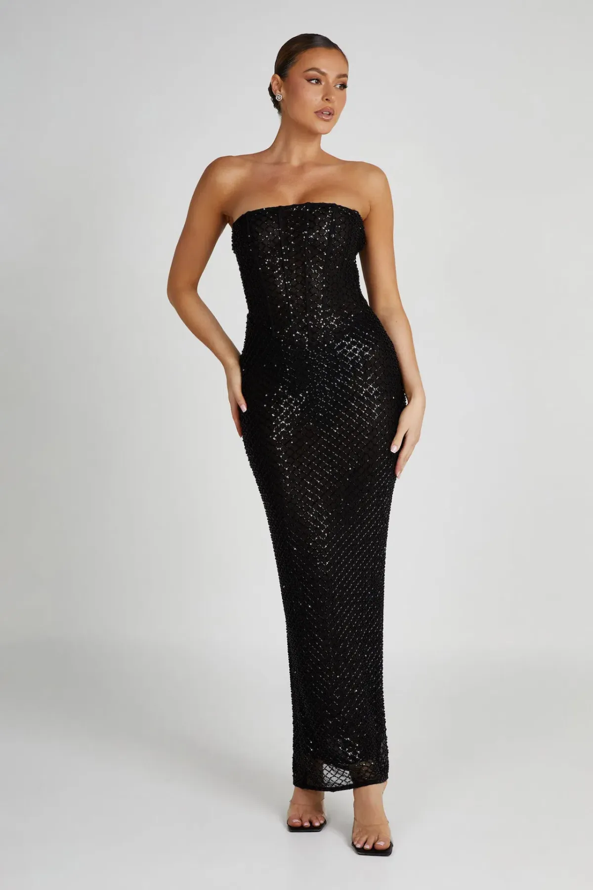 Meshki Gemma Strapless Sequin Maxi Dress Black Size M / AU 10 - Image 5