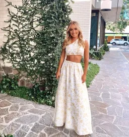 Sir the Label Clementine One Shoulder Top and Maxi Skirt Set Ivory Clementine Size 8 for rent on The Volte - image 4