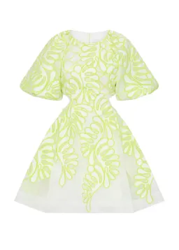 Aje Botanical Applique Mini Dress Ivory/Citrus Yellow Size XXS / AU 4 for rent on The Volte - image 7