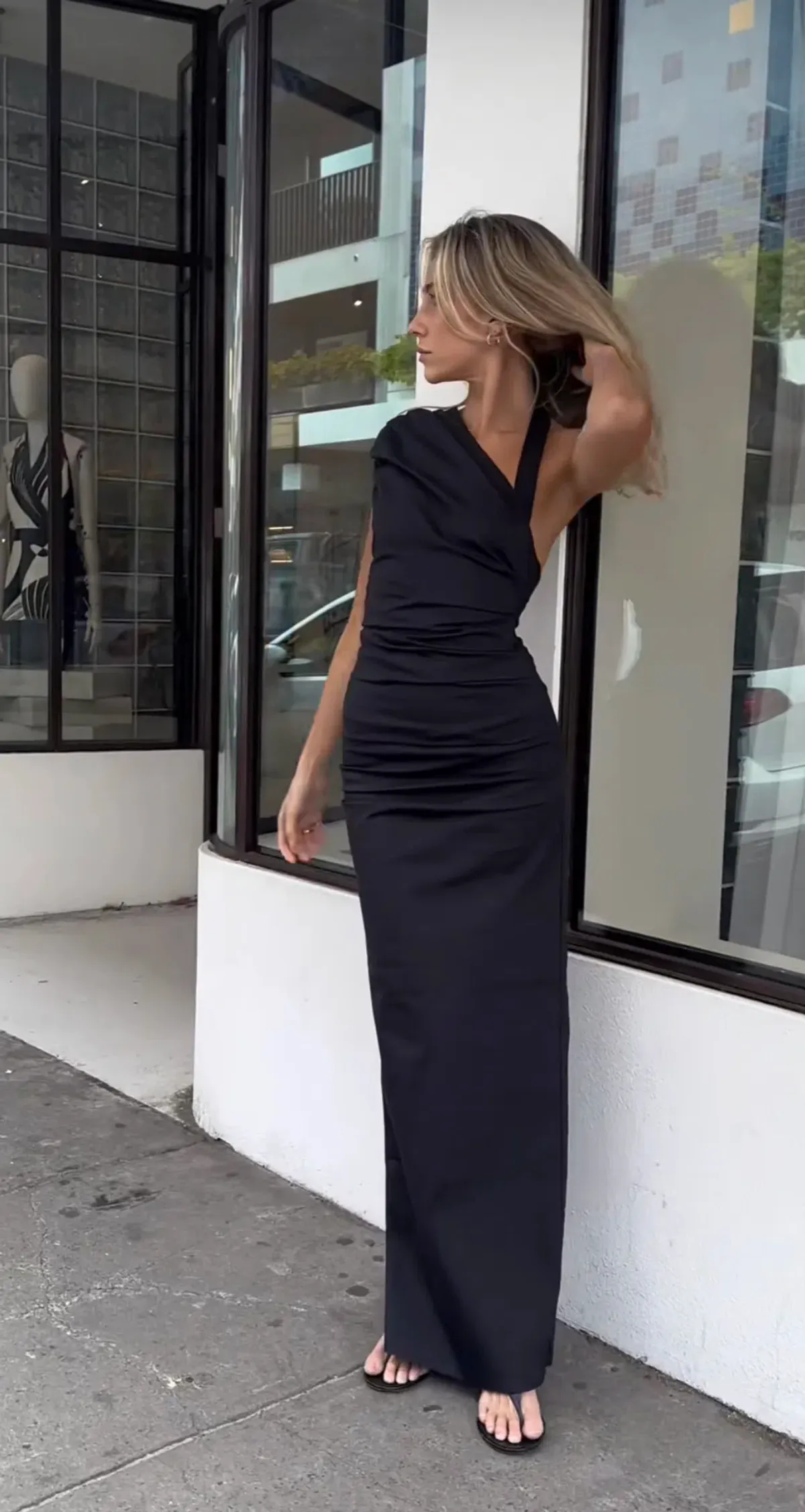 Sir the Label Giacomo Gathered Gown Black Size 0 / AU 6 - Image 3