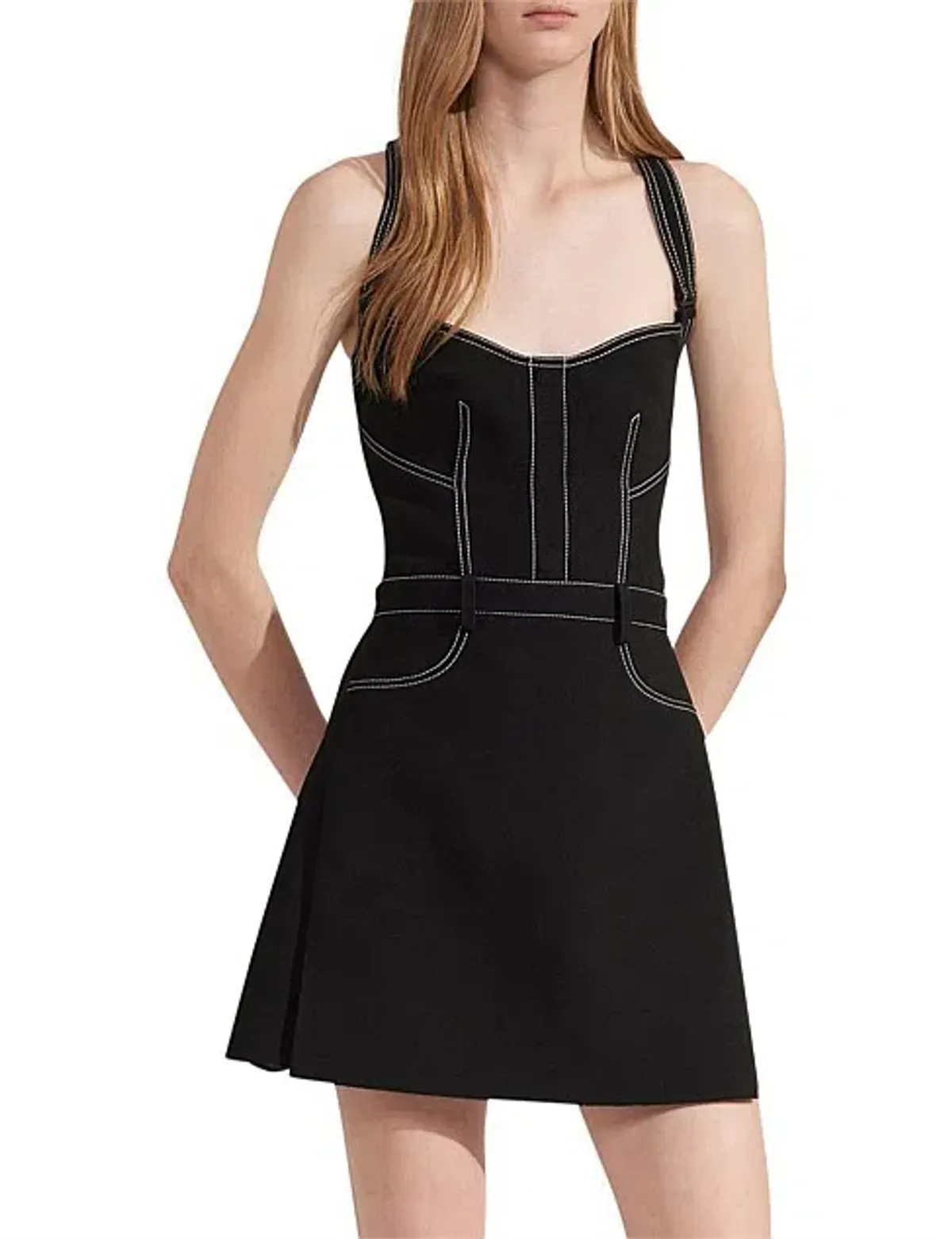 Dion Lee Stitch Tuck Mini Dress Black Size AU 8 - Image 1