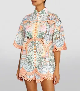Zimmermann Ginger Tropical Shirt Multi Size 0P / AU 6  for rent on The Volte - image 2