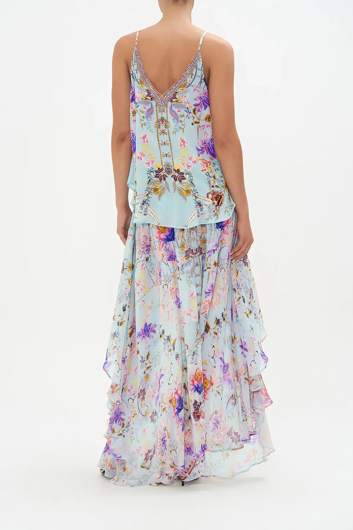 Camilla Button Front V Neck Cami Love Web Print Size AU 8 - Image 2