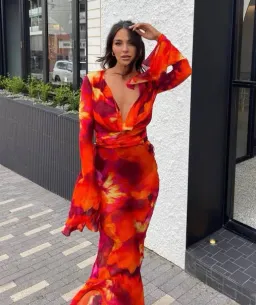 Rat & Boa Fantini Blouse & Skirt Set Orange Size L / AU 12 for rent on The Volte - image 4