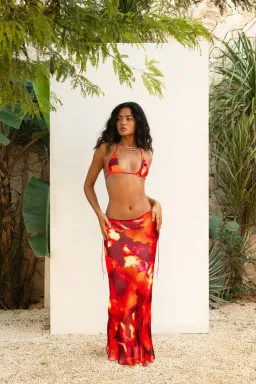 Rat & Boa Fantini Blouse & Skirt Set Orange Size L / AU 12 for rent on The Volte - image 2