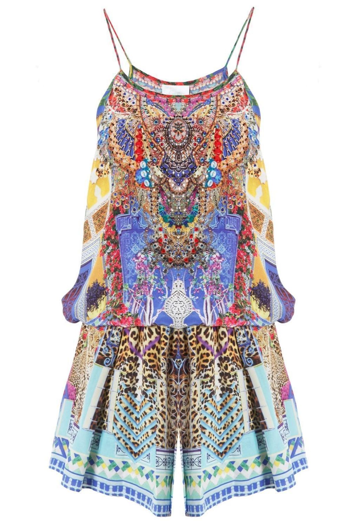 Camilla Bohemian Bounty Shoestring Strap Playsuit Blue Size 14 - Image 2