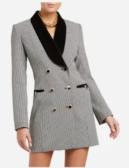 Rebecca Vallance Sebastian Mini Dress Houndstooth Print Size 12 for rent on The Volte - image 4