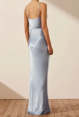 Shona Joy La Lune Bias Cowl Maxi in Powder Blue Size 6 for rent on The Volte - image 3