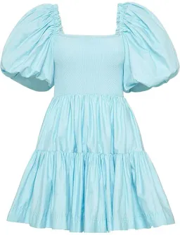 Aje Casa Puff Sleeve Knit Mini Dress Ice Blue Size 14 for rent on The Volte - image 7
