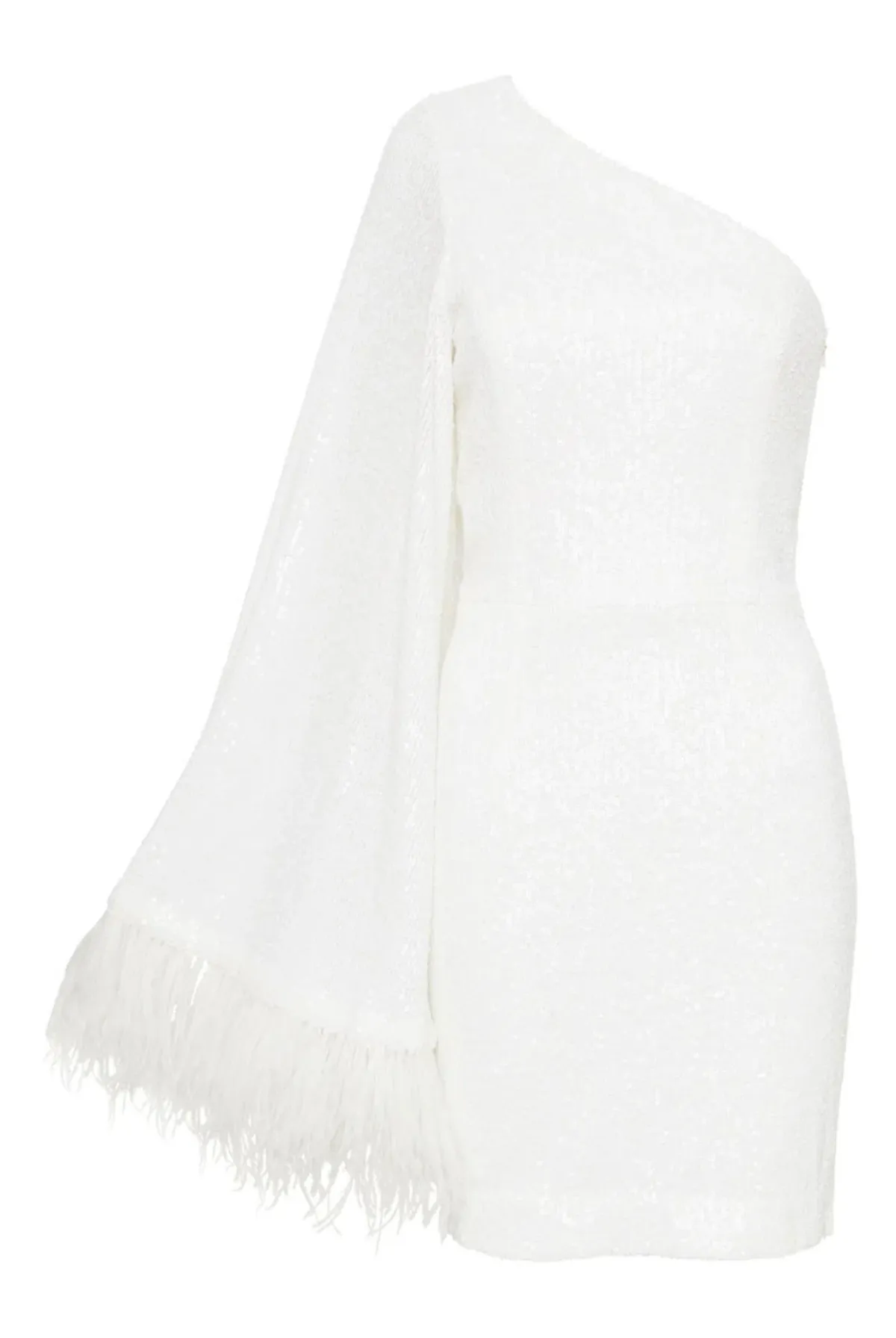 Rebecca Vallance Davina One Sleeve Mini Dress Ivory Size 8 - Image 5