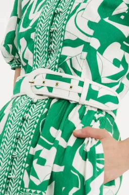 Rebecca Vallance Buttercup Midi Dress Green Print Size 8 for rent on The Volte - image 2