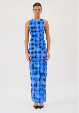 Suboo Sleeveless Reversible Twist Front Maxi Dress Blue Size 8 for rent on The Volte - image 2