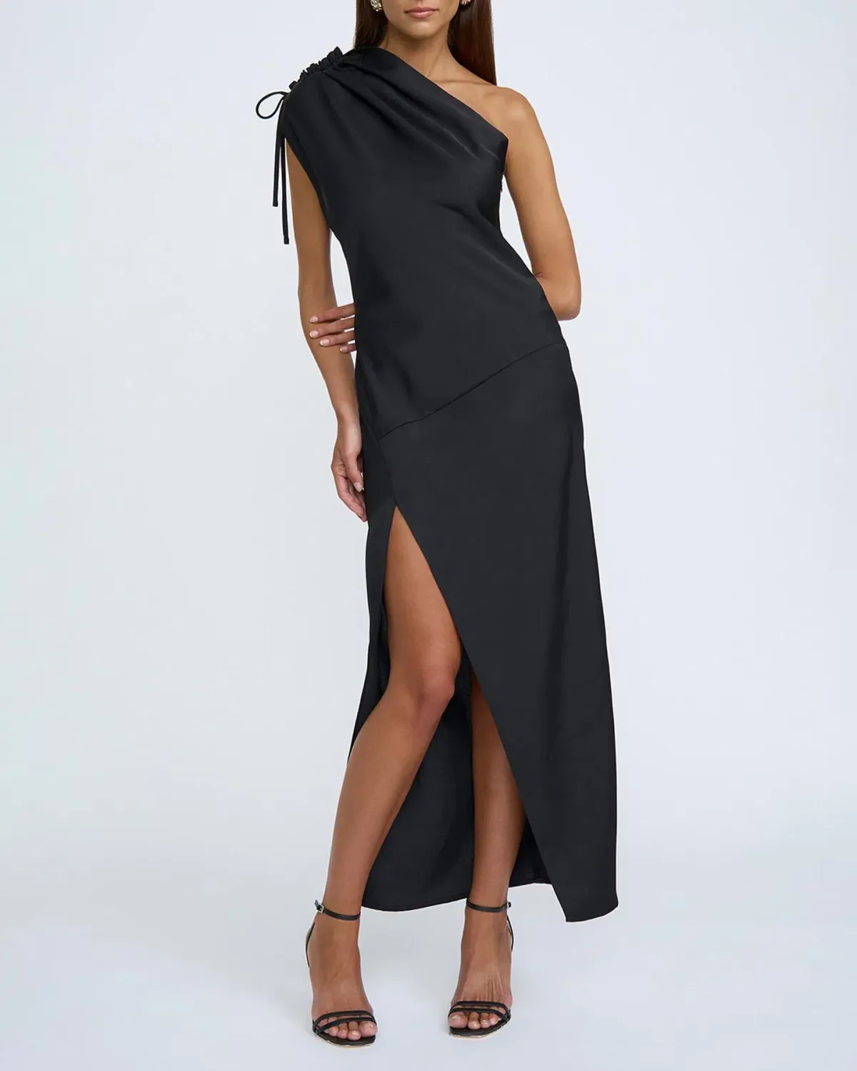 By Johnny One Shoulder Jasmine Dress Black Size 10 - Image 4