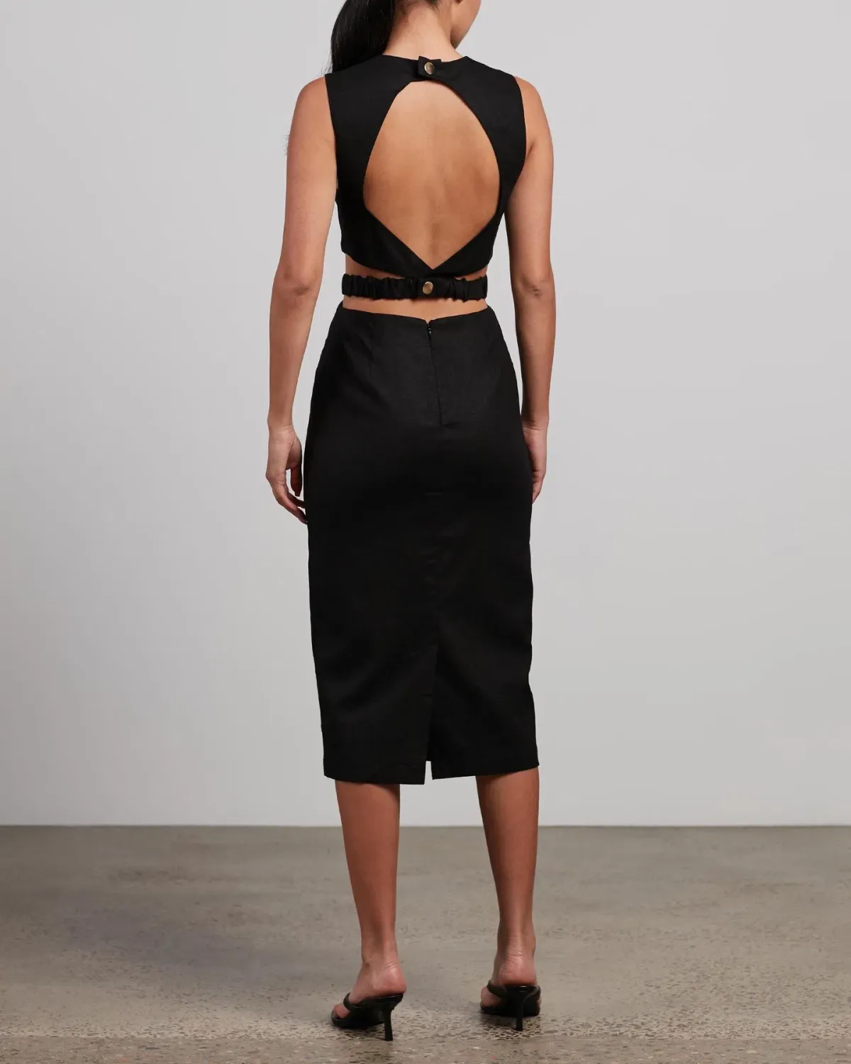 Pasduchas Piquant Midi Dress Black Size 10 - Image 4