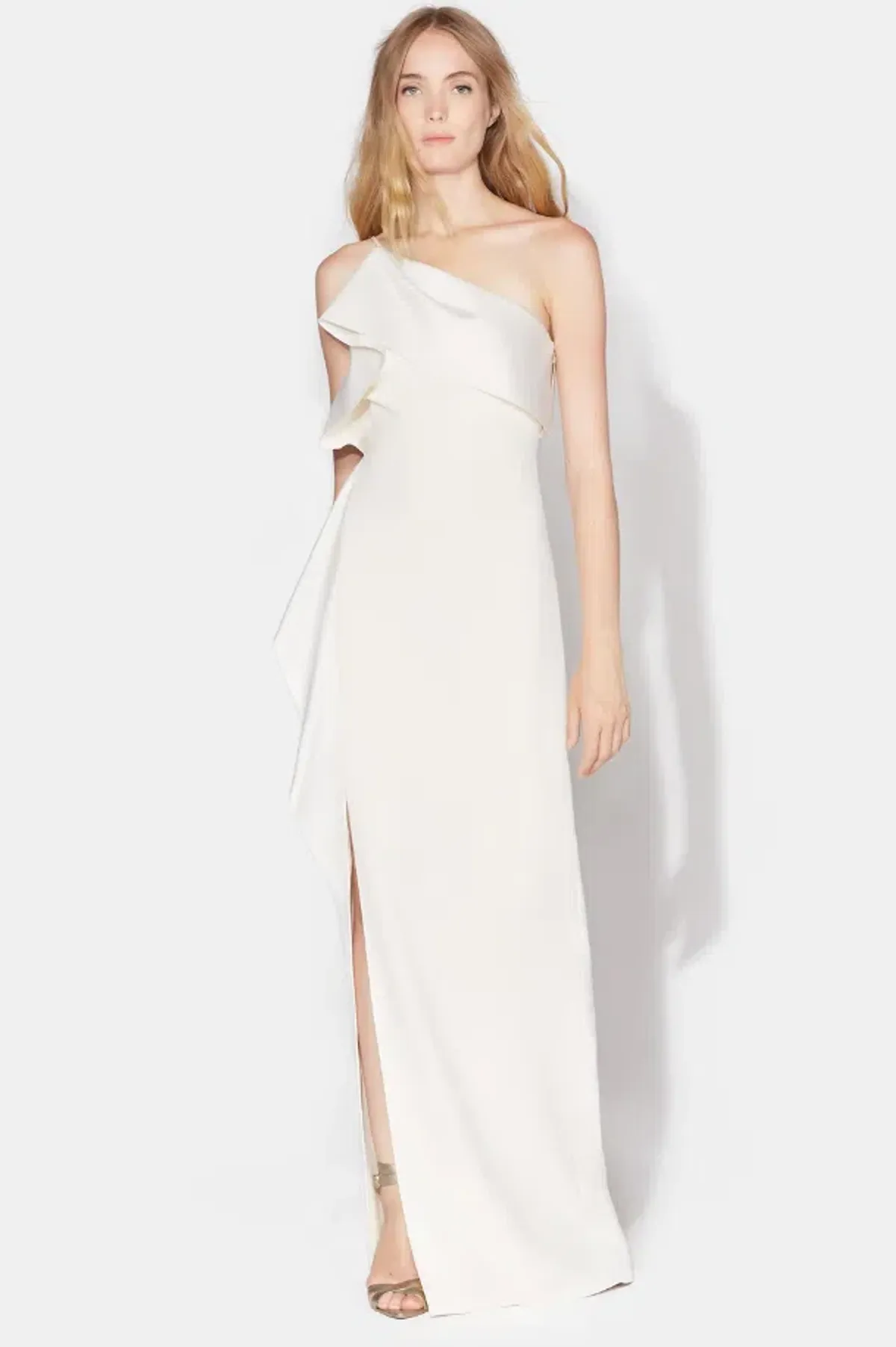 Halston Heritage Leda Gown White Size 6 - Image 3