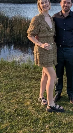 Shona Joy Eleonora Ruched Frill Mini Dress Print Size 8 for rent on The Volte - image 1